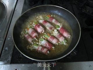 双色金针菇肥牛卷的做法步骤:6