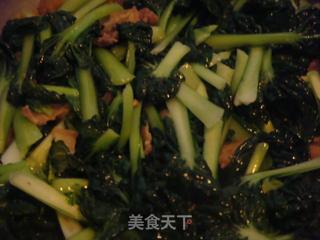 塔苦菜炒肉渣的做法步骤：5