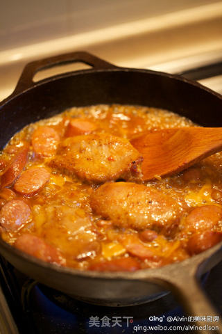 Iberian pork loin with sausage & beans的做法步骤:10