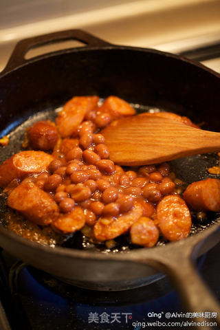 Iberian pork loin with sausage & beans的做法步骤:9