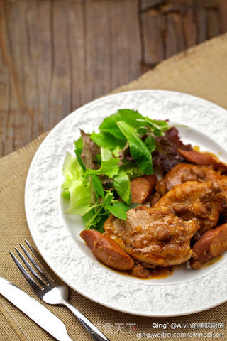 Iberian pork loin with sausage & beans的做法步骤:11