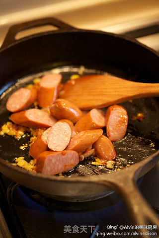 Iberian pork loin with sausage & beans的做法步骤:8