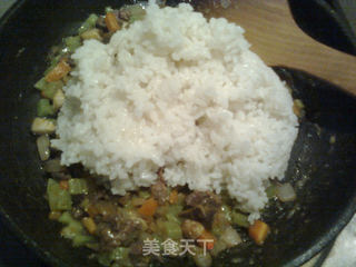 牛肉咖哩炒饭的做法步骤:7