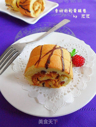 【食尚擂台烘培专区】条纹肉松蛋糕卷的做法步骤:23
