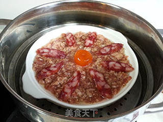 咸蛋肉饼蒸的做法步骤:5