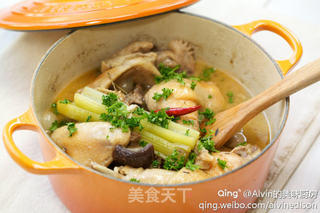 Chicken with carrot & scallion stew的做法步骤:6