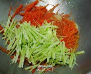 住家菜----清炒双丝的做法步骤:5