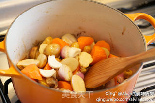 Chicken with carrot & scallion stew的做法步骤:4