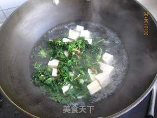 荠菜豆腐汤的做法步骤:7