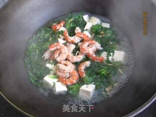 荠菜豆腐汤的做法步骤:8
