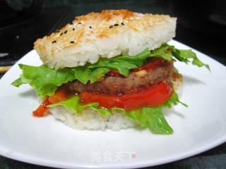 酱汁牛排米堡的做法步骤:12