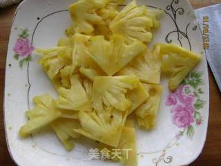 菠萝荷兰豆炒虾的做法步骤:3