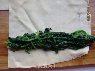 千张菠菜卷的做法步骤:7