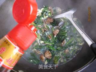 菠菜花蛤粉丝汤的做法步骤:7