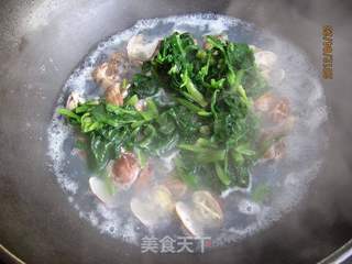 菠菜花蛤粉丝汤的做法步骤:4