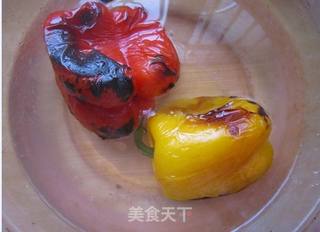 醋渍甜椒面包的做法步骤:4