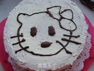 草莓猫生日蛋糕的做法步骤:5