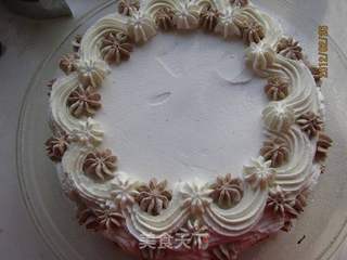 新手做的可可裱花生日蛋糕的做法步骤:7