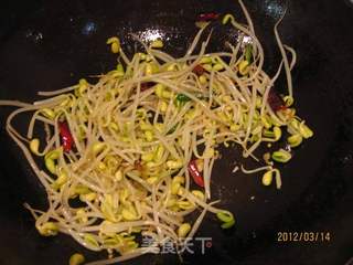 黄豆芽炒粉的做法步骤:5