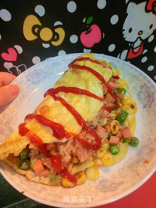 营养美味の蛋包饭。第一次做还满成功的的做法步骤:10