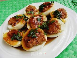 煎酿鸡蛋肉丸的做法步骤:11