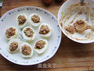 煎酿鸡蛋肉丸的做法步骤:7