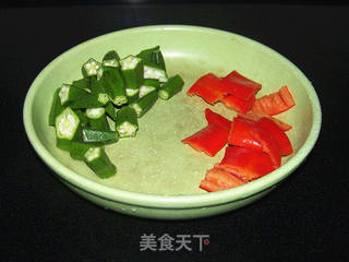 秋葵炒虾仁的做法步骤:3