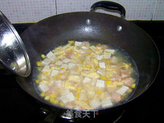 鲜虾豆腐汤的做法步骤:9