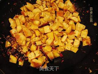 孜然麻辣炒饼的做法步骤:4