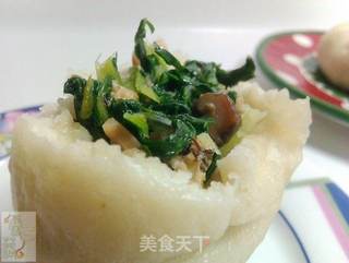 香菇油渣青菜包的做法步骤:9