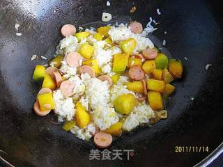 蒜香南瓜焖饭的做法步骤:8