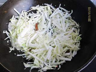 白菜炒贝丁的做法步骤:4