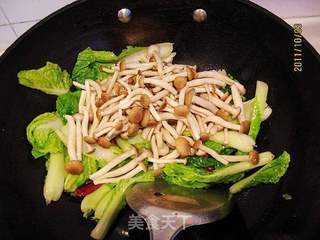小白菜蟹味菇的做法步骤:5