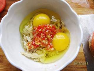 剁椒金针鸡蛋饼的做法步骤:4