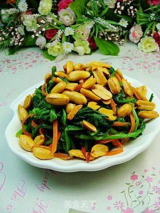 麻辣花生拌菠菜的做法步骤:8