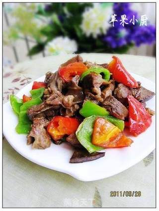 双椒护心肉的做法步骤:6