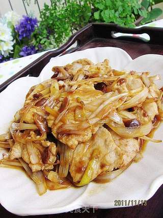 黄豆酱葱爆肉的做法步骤:9