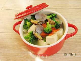 西兰花豆腐汤的做法步骤:9