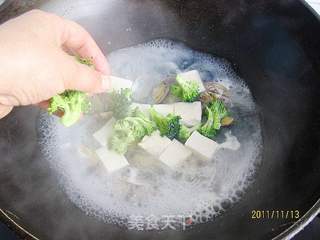 西兰花豆腐汤的做法步骤:5