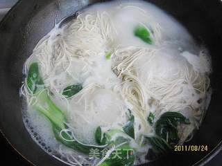 油菜肉丝面的做法步骤:7