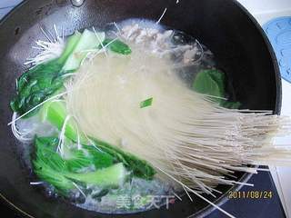 油菜肉丝面的做法步骤:6