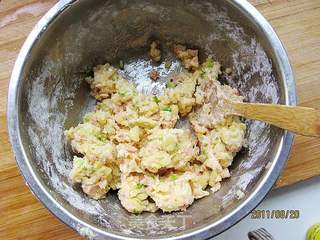 葱香火腿土豆泥饼的做法步骤:5