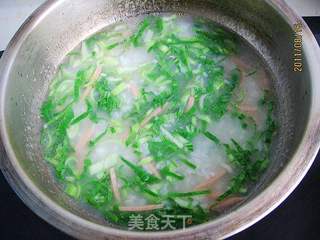 青菜火腿粥的做法步骤:6