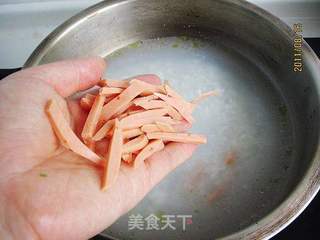 青菜火腿粥的做法步骤:5