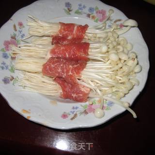 清蒸肉卷金菇的做法步骤：2