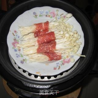 清蒸肉卷金菇的做法步骤：3