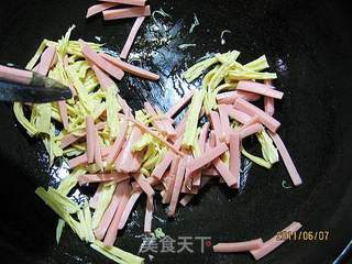 韭苔炒腐竹的做法步骤:5