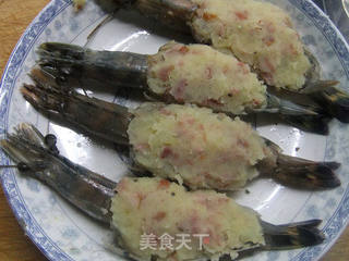 薯泥芝士焗对虾的做法步骤:14