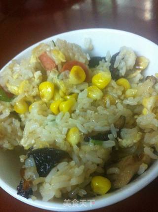 玉米香菇炒饭的做法步骤:3
