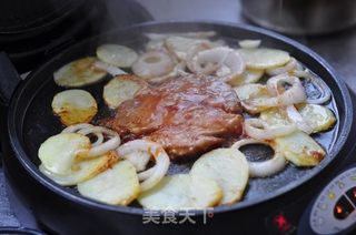 风味铁板煎梅花肉的做法步骤：10